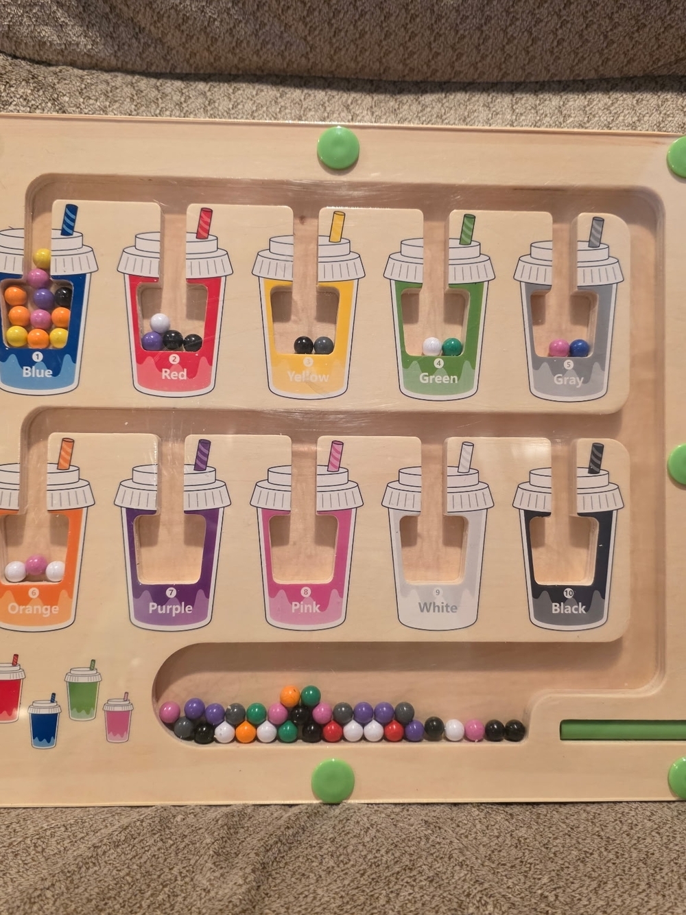 Wooden Color Matching Board with Colorful Balls Bobba Toy